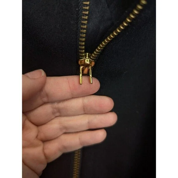 George Simonton Black Lambswool Cashmere Coat Size 4 - Picture 2 of 15